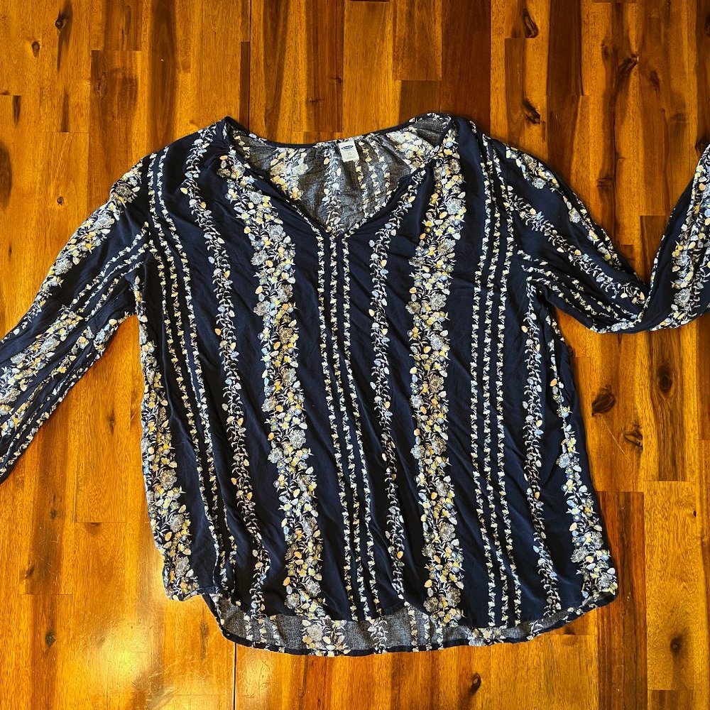 Navy Blue Old Navy Women's Floral Tunic